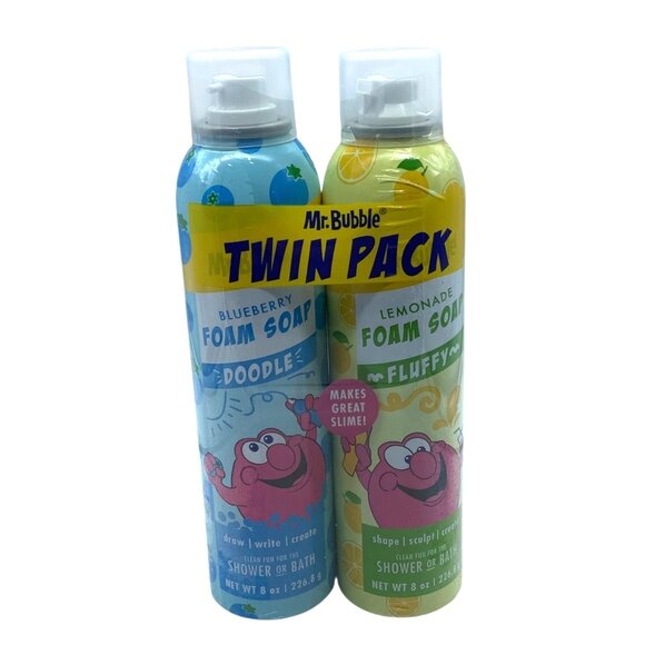 Mr. Bubble Foam Soap Twin Pack Blueberry & Lemonade Doodle Fluffy - Picture 1 of 2